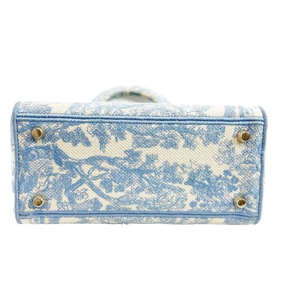 Christian Dior Toile de Jouy Lady D-Lite Bag Embroidered Canvas Cornflower Blue - Picture 5 of 15